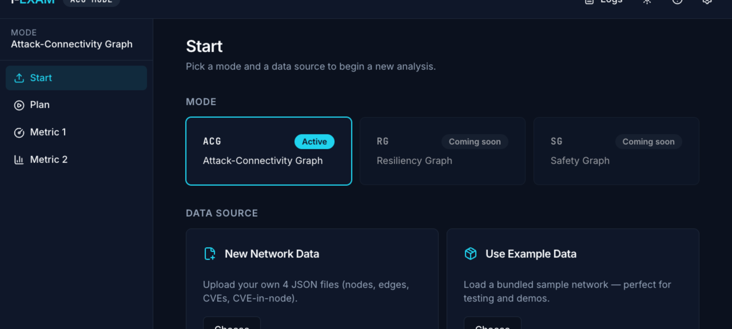 i-EXAM web application landing page